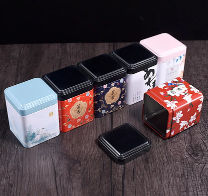 Mini Square Tinplate Tea Storage Box – Creative Universal Cans for Tea, Candy, and More