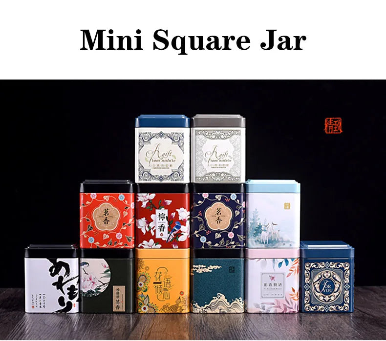 Mini Square Tinplate Tea Storage Box – Creative Universal Cans for Tea, Candy, and More