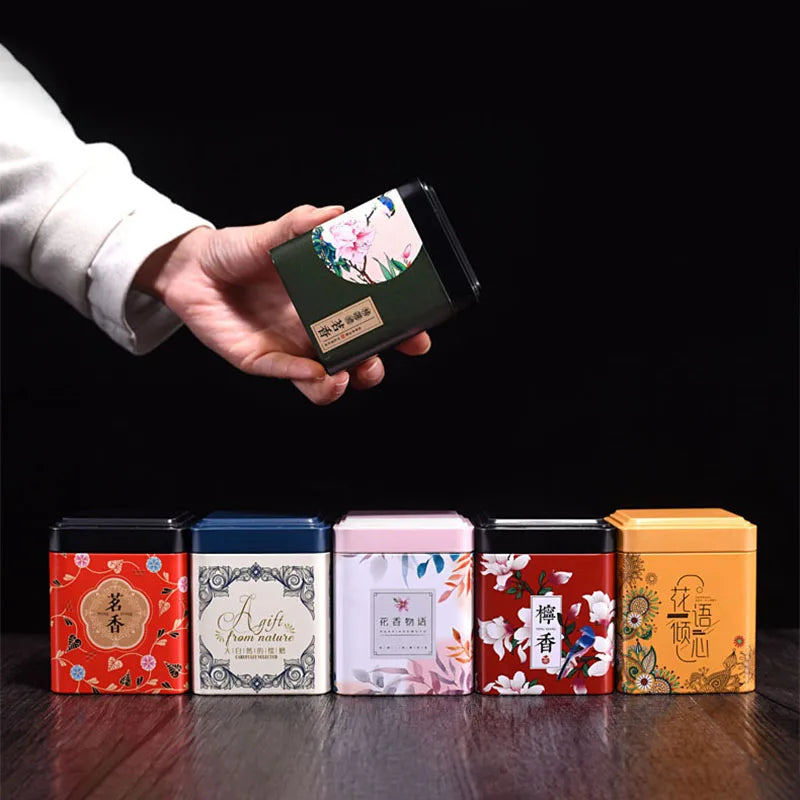 Mini Square Tinplate Tea Storage Box – Creative Universal Cans for Tea, Candy, and More