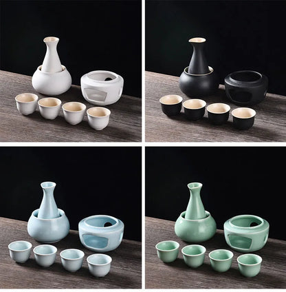 Ceramic Sake Set with Warmer – Complete Set for an Authentic Sake Experience