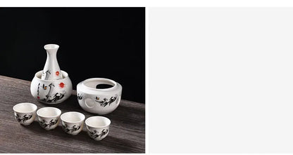 Ceramic Sake Set with Warmer – Complete Set for an Authentic Sake Experience