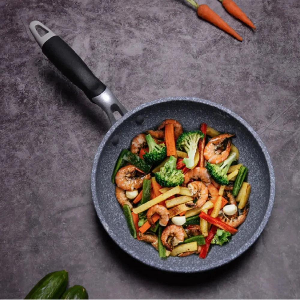 Durable Stone Frying Pan – Non-stick Wok and Skillet for Home Use