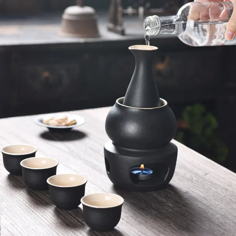 Ceramic Sake Set with Warmer – Complete Set for an Authentic Sake Experience