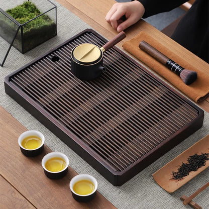 Chinese Natural Bamboo Tea Tray – Elegant Water Storage for Kung Fu Tea Sets