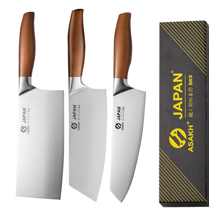 4 PCs Professional Japanese Style Kitchen Knives, Santoku Knife Stainless Steel Slicing Meat Cleaver Chef Cooking Tools