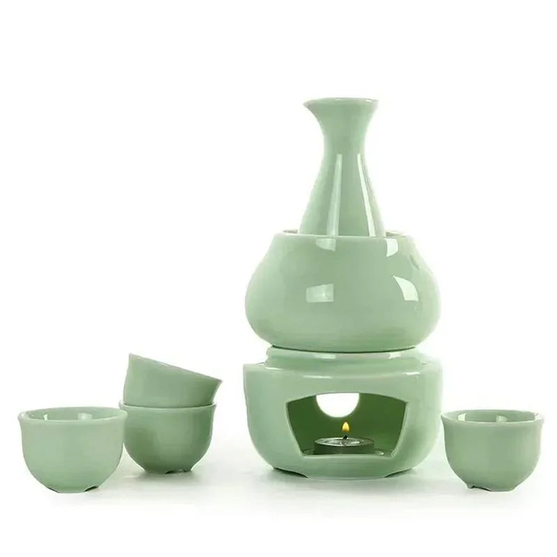 Ceramic Sake Set with Warmer – Complete Set for an Authentic Sake Experience