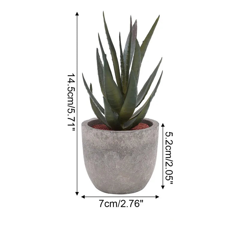 Mini Artificial Aloe Bonsai – Perfect for Home and Office Decor