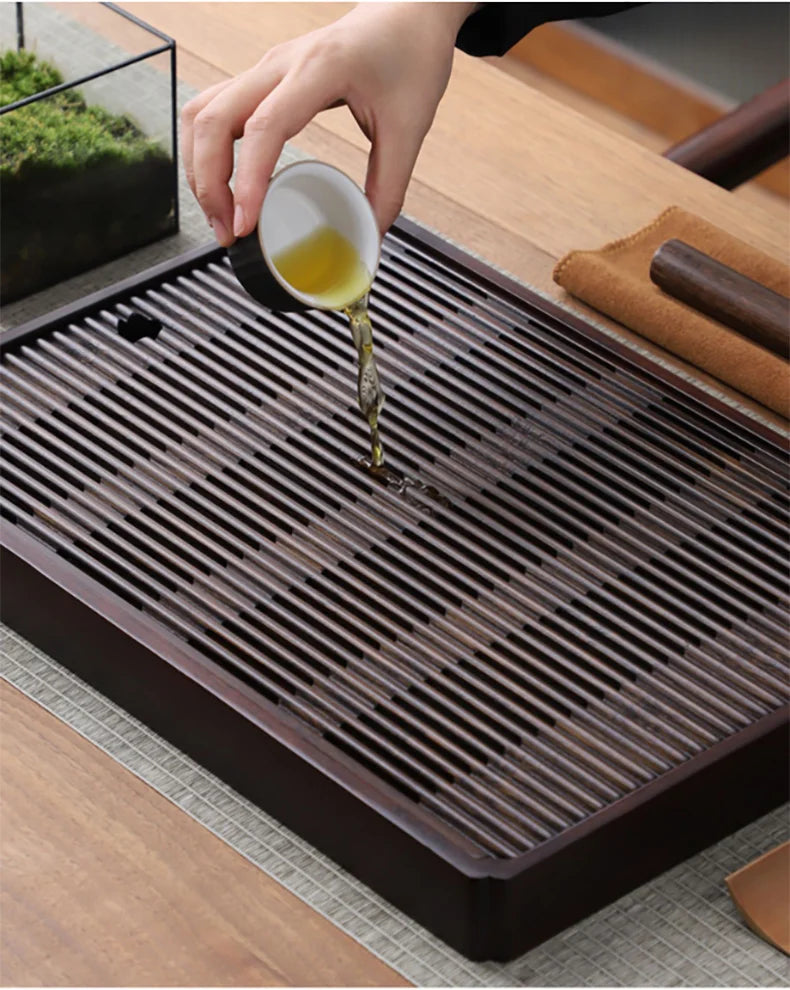 Chinese Natural Bamboo Tea Tray – Elegant Water Storage for Kung Fu Tea Sets