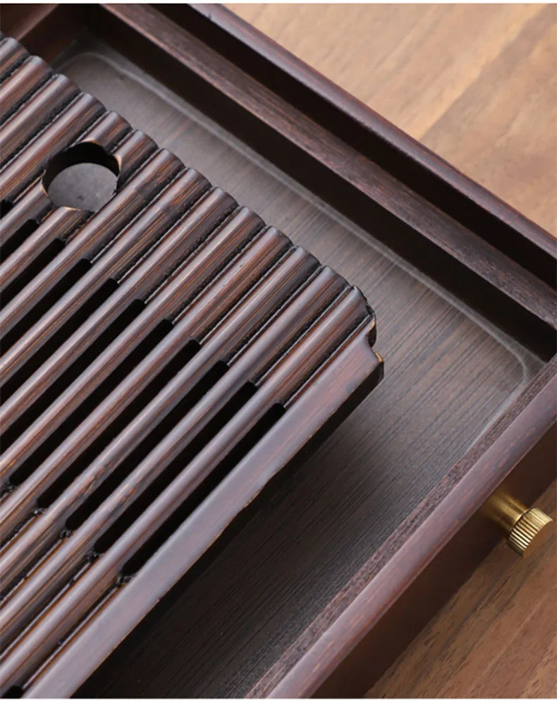 Chinese Natural Bamboo Tea Tray – Elegant Water Storage for Kung Fu Tea Sets