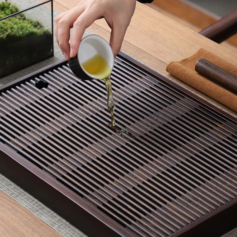 Chinese Natural Bamboo Tea Tray – Elegant Water Storage for Kung Fu Tea Sets