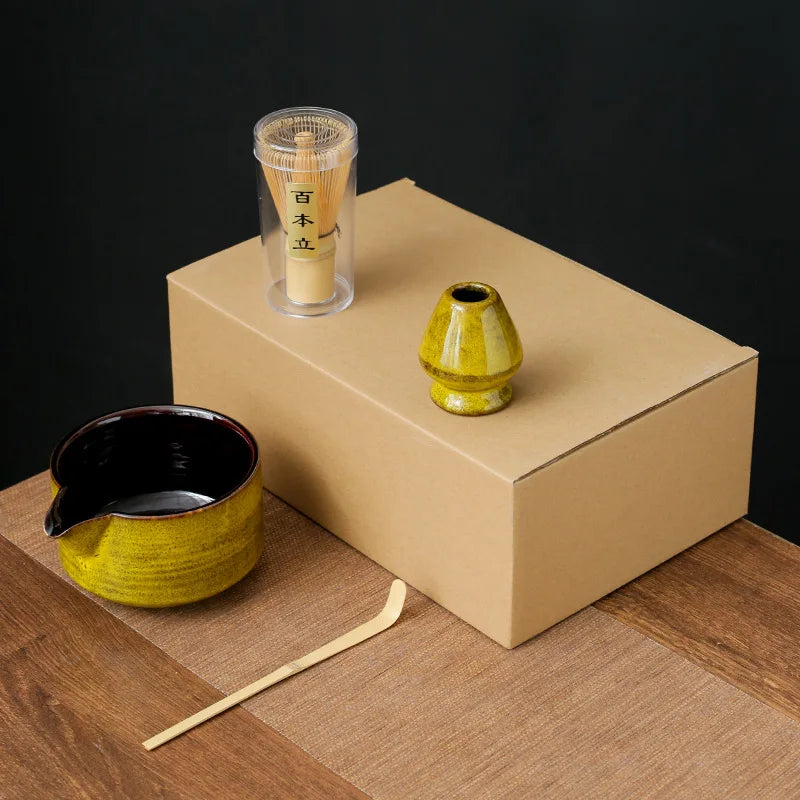 Premium Japanese Matcha Set - Ceramic & Bamboo, 7pcs/4pcs, Easy Clean, Space-Saving Tea Making Tools