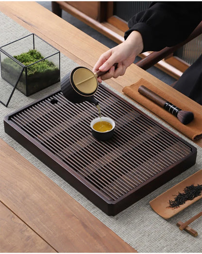 Chinese Natural Bamboo Tea Tray – Elegant Water Storage for Kung Fu Tea Sets