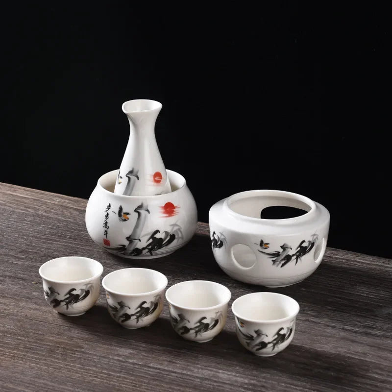 Ceramic Sake Set with Warmer – Complete Set for an Authentic Sake Experience