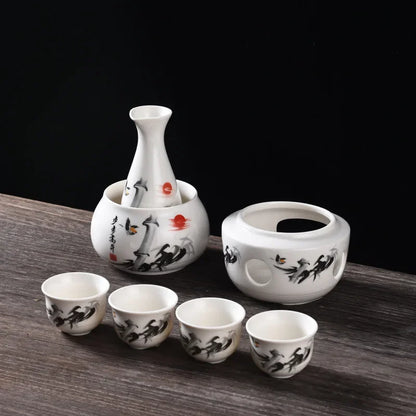 Ceramic Sake Set with Warmer – Complete Set for an Authentic Sake Experience