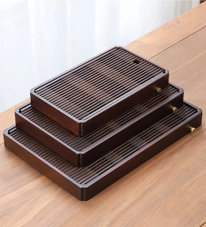 Chinese Natural Bamboo Tea Tray – Elegant Water Storage for Kung Fu Tea Sets