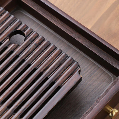 Chinese Natural Bamboo Tea Tray – Elegant Water Storage for Kung Fu Tea Sets