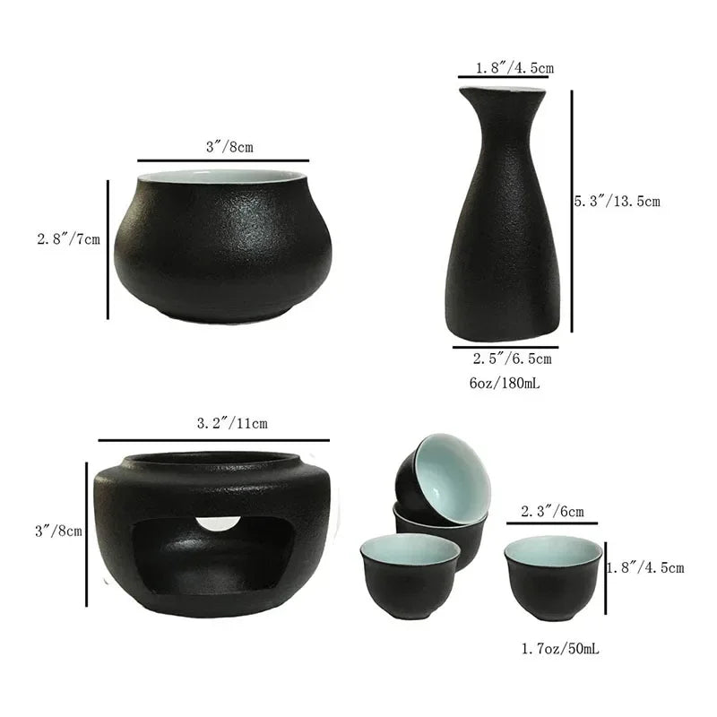 Ceramic Sake Set with Warmer – Complete Set for an Authentic Sake Experience