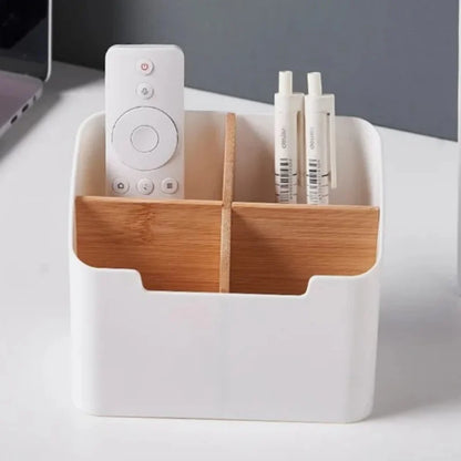 Multifunctional Bamboo & Plastic Desktop Organizer - 1/2PCS, Cosmetic, Stationery, Remote Control Storage