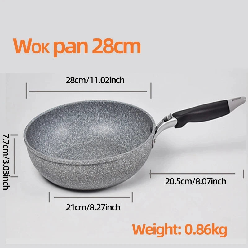 Durable Stone Frying Pan – Non-stick Wok and Skillet for Home Use