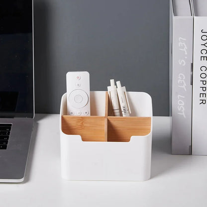 Multifunctional Bamboo & Plastic Desktop Organizer - 1/2PCS, Cosmetic, Stationery, Remote Control Storage