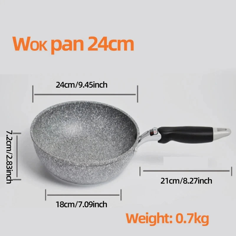 Durable Stone Frying Pan – Non-stick Wok and Skillet for Home Use